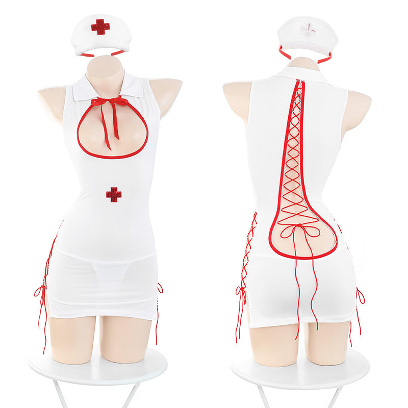 Women's Fashion Hollow Lacing Nurse Suit