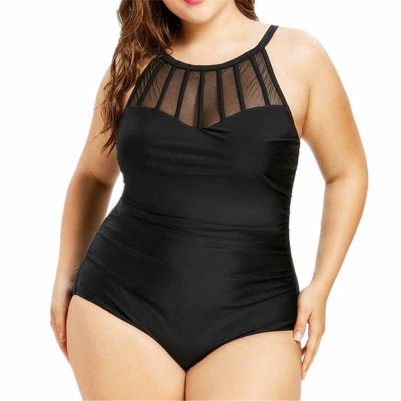 Plus size hot spring one-piece swimsuit