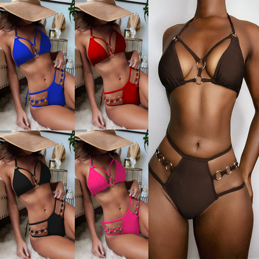 Pure Color Bikini Women's Seperated Swimwear