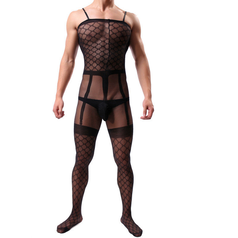 Men's Mesh Stockings Garter Full Body